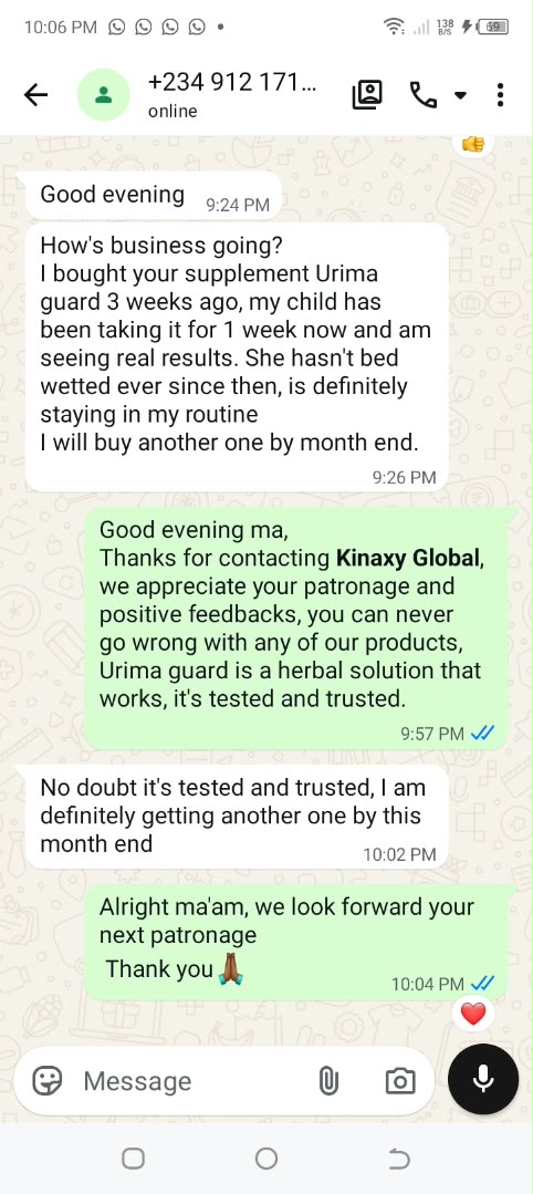 Urima Guard Customer Feedback 2